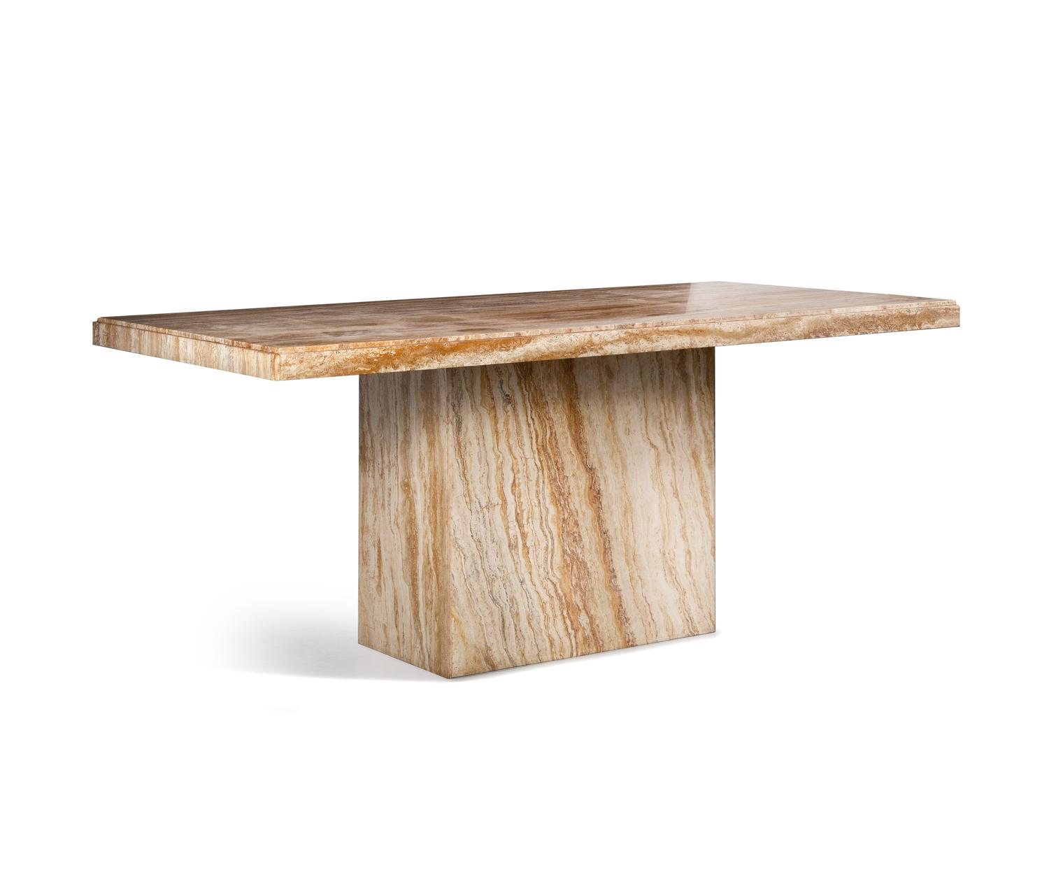 A Travertine Marble Center Table or Dining Table