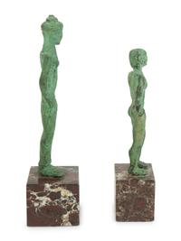 Two Etruscan Style Bronze Figures