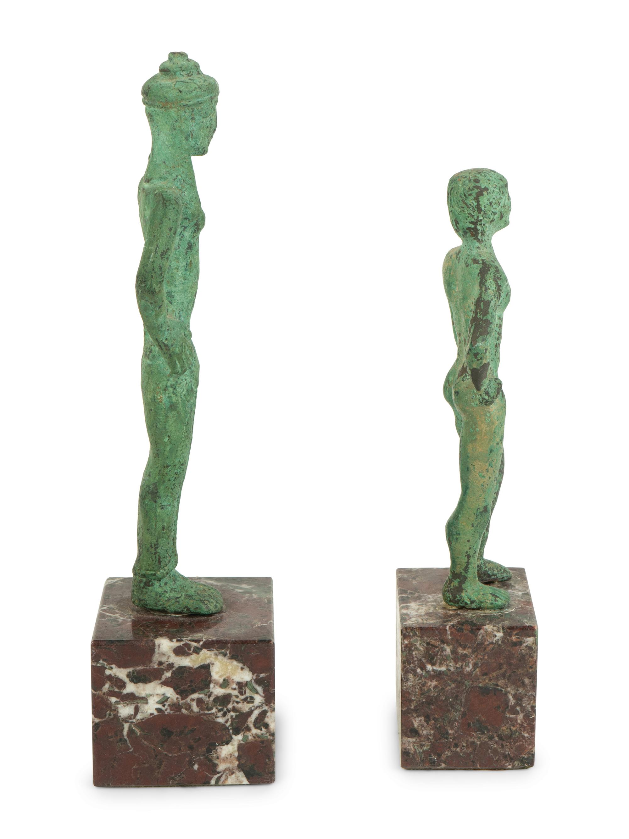 Two Etruscan Style Bronze Figures