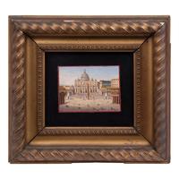 A Grand Tour Micromosaic Plaque Depicting Saint Peter's Basilica