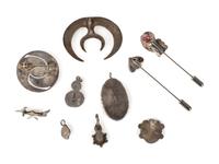 Navajo and Zuni Silver Jewelry, with Inlay