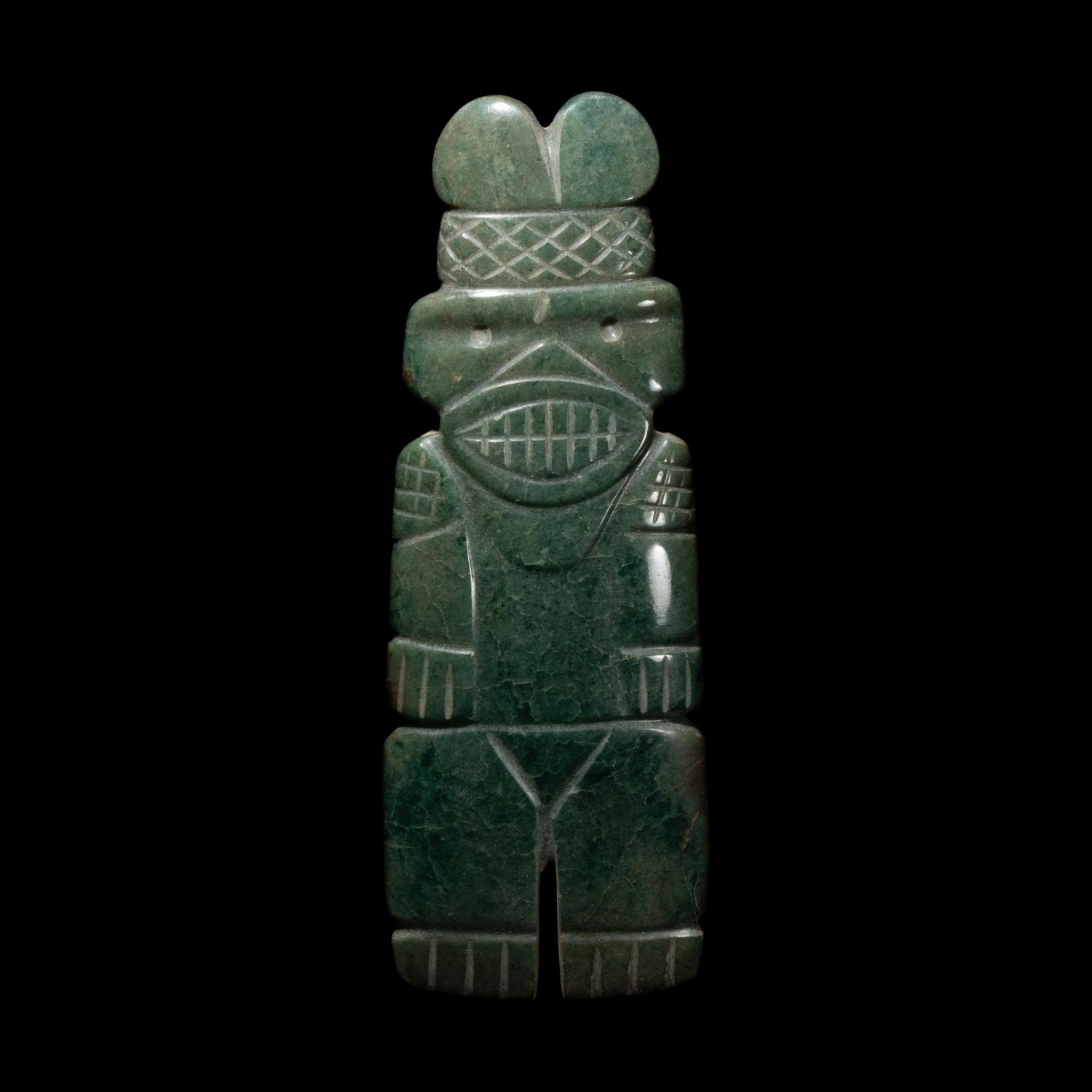A Costa Rican Jade Axe-God Pendant