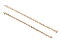 A Collection of Yellow Gold and Diamond Bracelets,