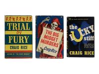 RICE, Craig (1908-1957). A group of 3 FIRST EDITIONS comprising:
