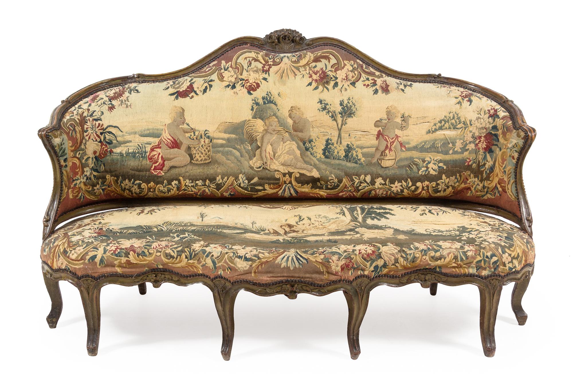 A Louis XV Painted Canape Height 45 x width 74 x depth 34 inches. — 18TH CENTURY