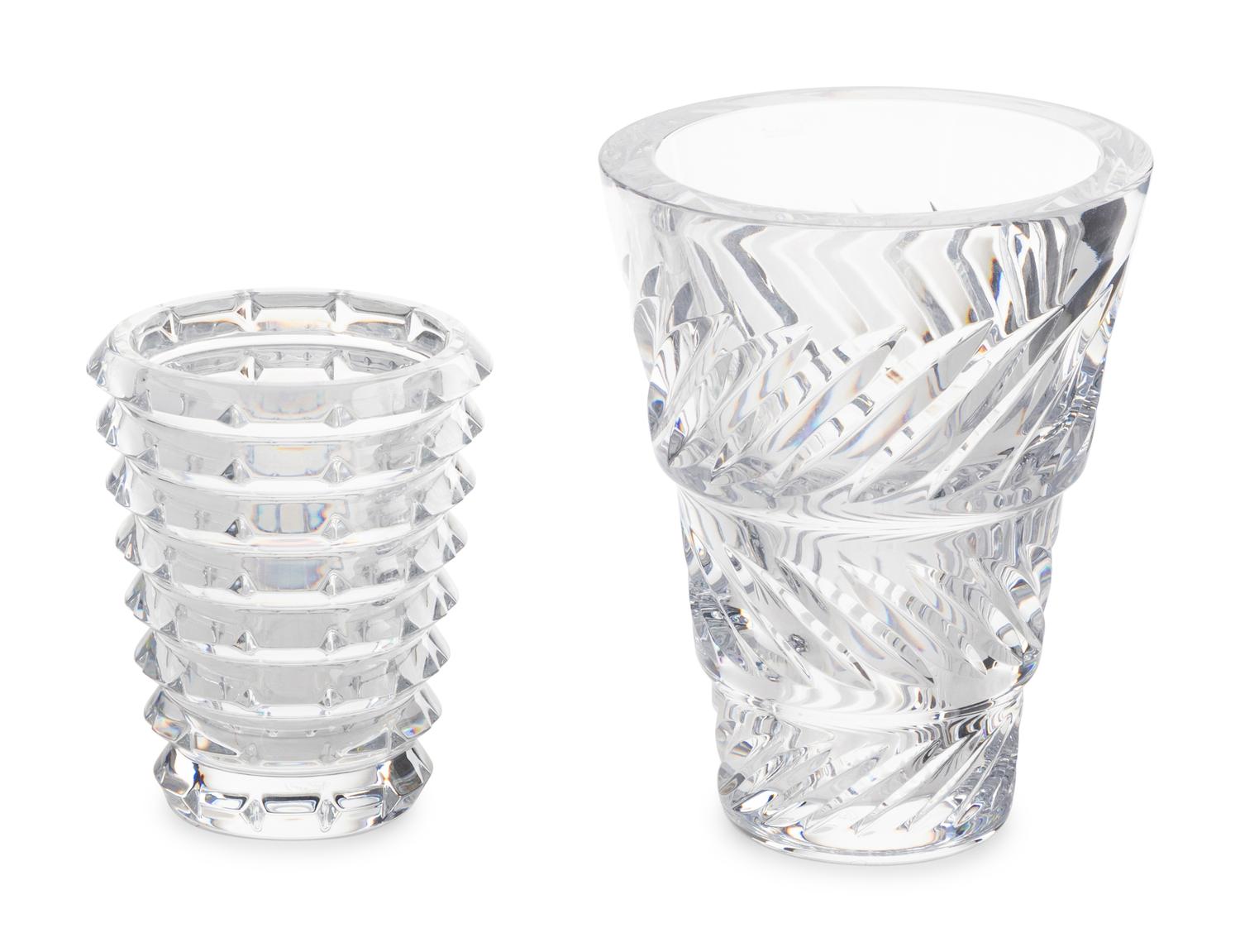 Two Baccarat Glass Vases