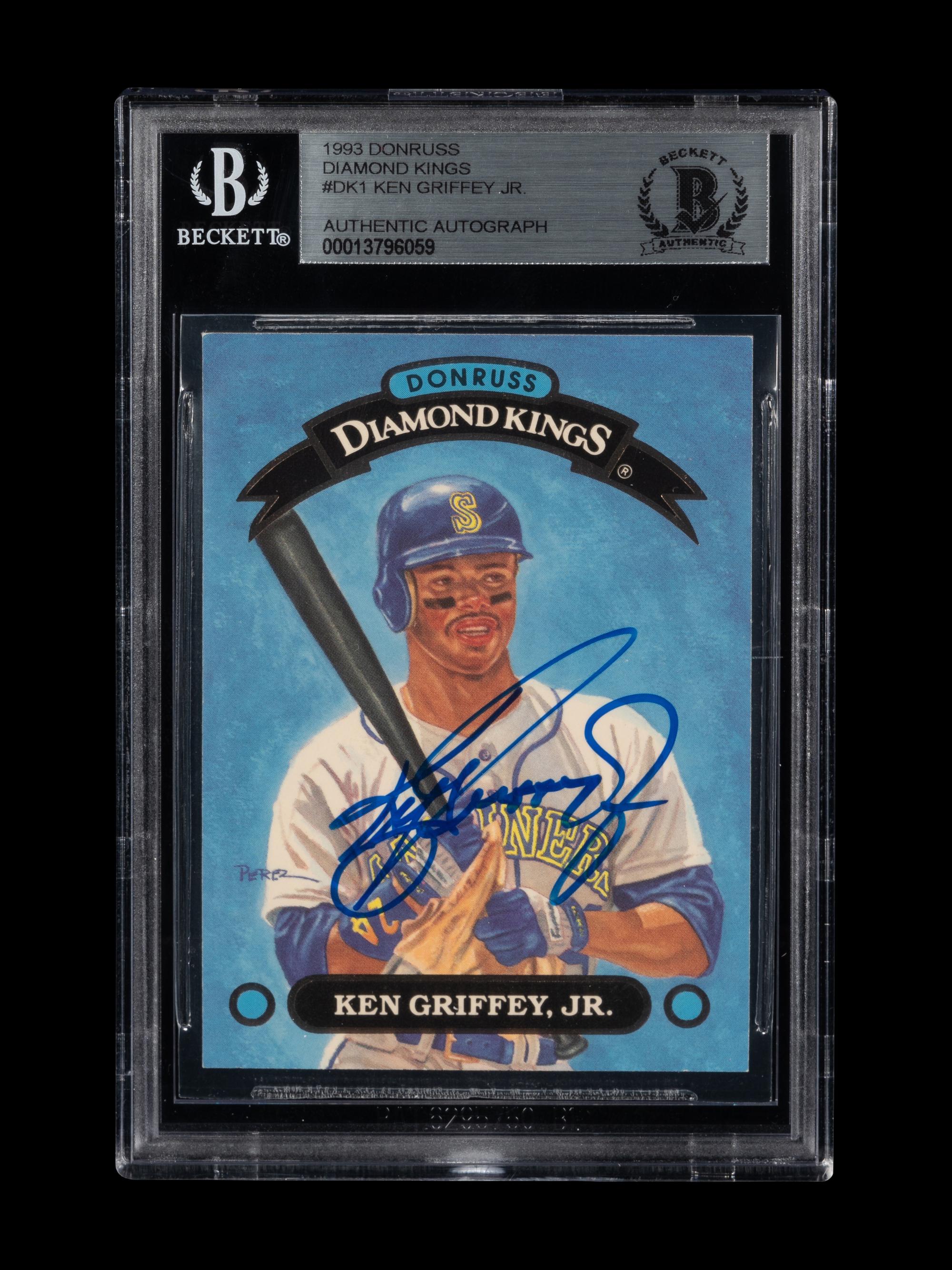 A 1993 Donruss Diamond Kings Ken Griffey Jr. Signed Autograph Baseball Card No. DK-1 (Beckett Authentication Services BAS Certified)