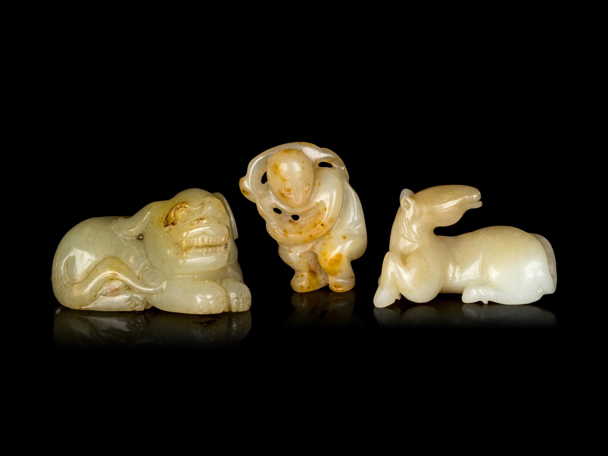 Three Chinese Jade Figures of Animals