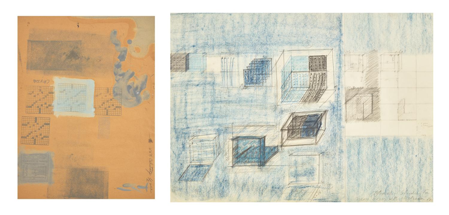 Two Works: Studies for Neon Boxes with Electrodes, 1967 ; together with Crossword Puzzles (2)