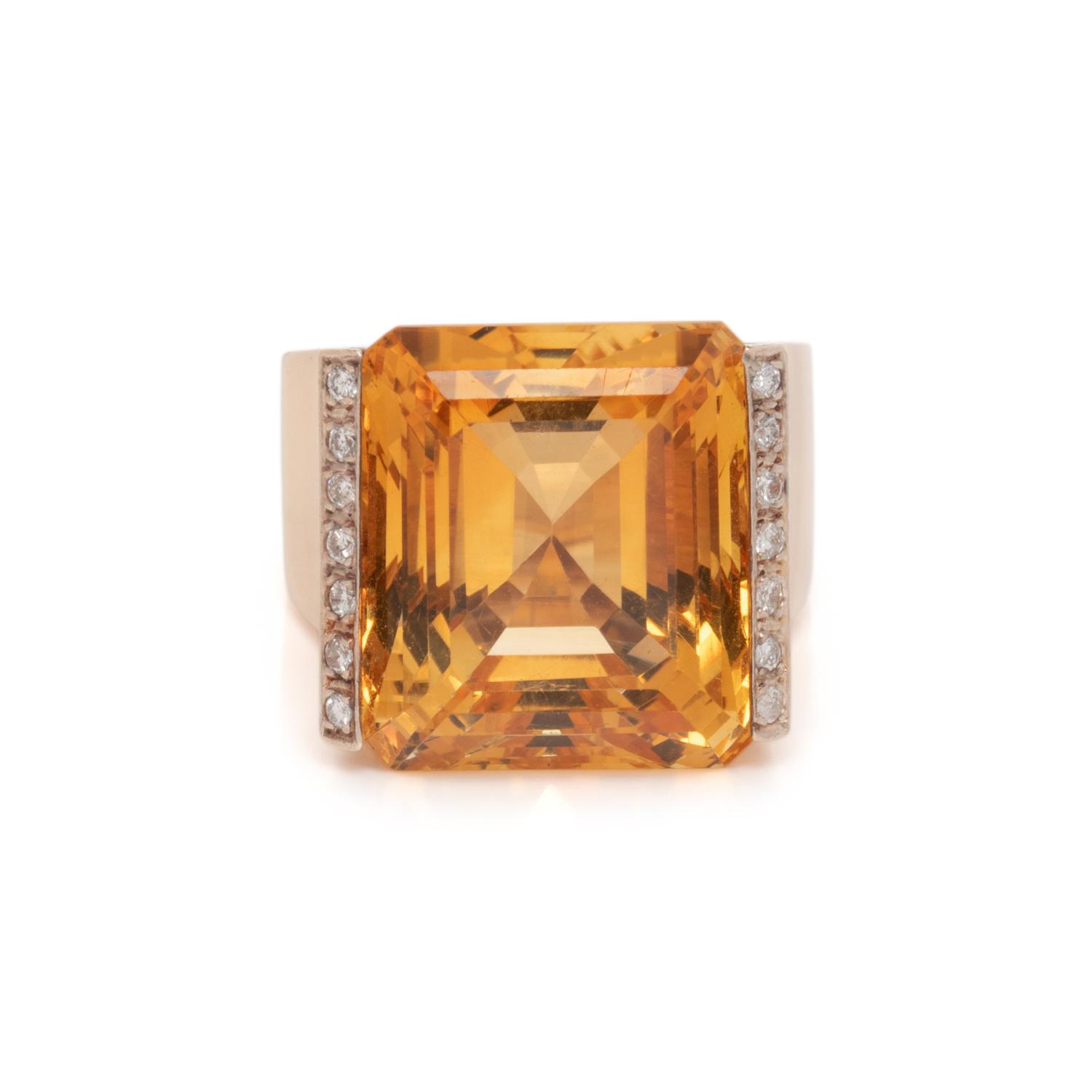 CITRINE AND DIAMOND RING