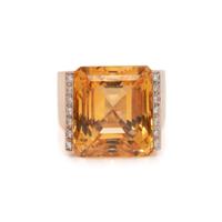 CITRINE AND DIAMOND RING
