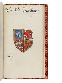 REVEREND WILLIAM JOHN LOFTIE (born 25 July 1839, Tandragee, County Armagh, Ireland; died 16 June 1911) A Roll of the Baronies by Writ of Summons in the Peerage of England, in English, illuminated manuscript on parchment [England, c. 1875]