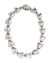 GEORG JENSEN, STERLING SILVER TULIP NECKLACE AND BRACELET