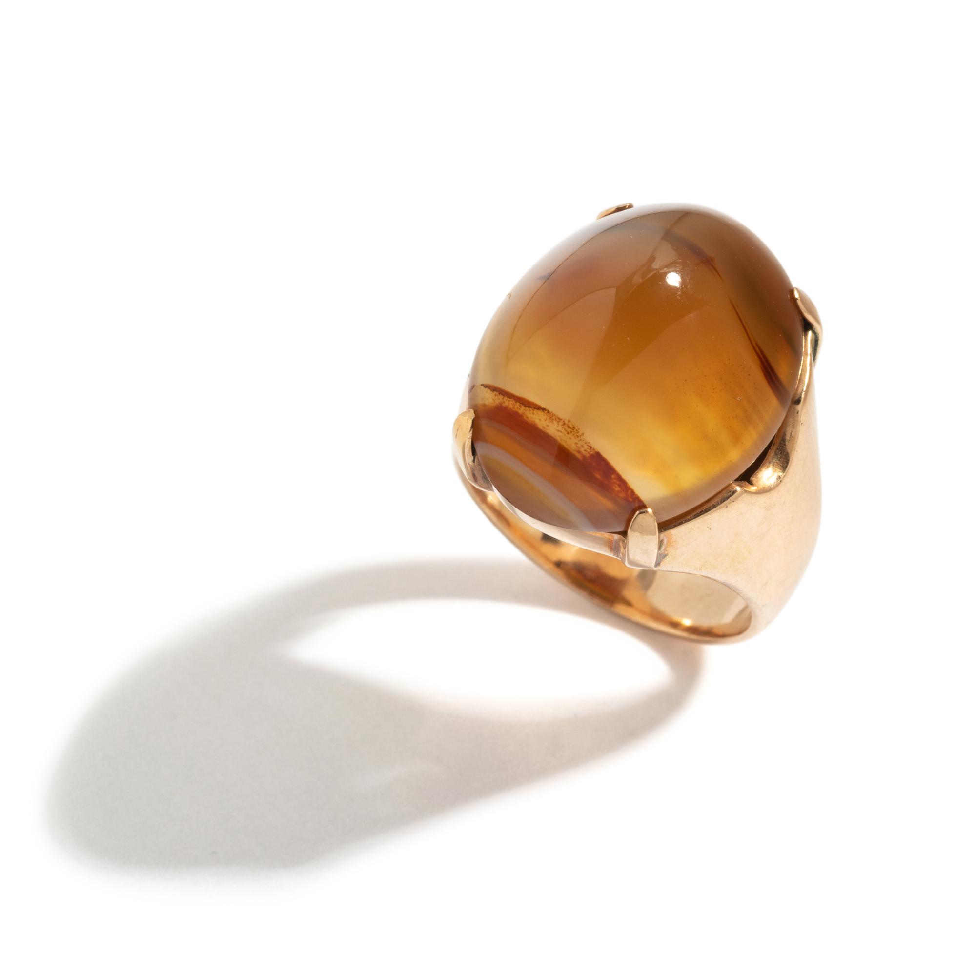 ROSE GOLD AND AGATE RING