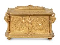 A French Gilt Bronze Jewelry Casket