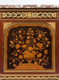 A Louis XVI Style Gilt Bronze Mounted Marquetry Console Height 45 x width 69 x depth 20 1/2 inches. — PARIS, CIRCA 1900