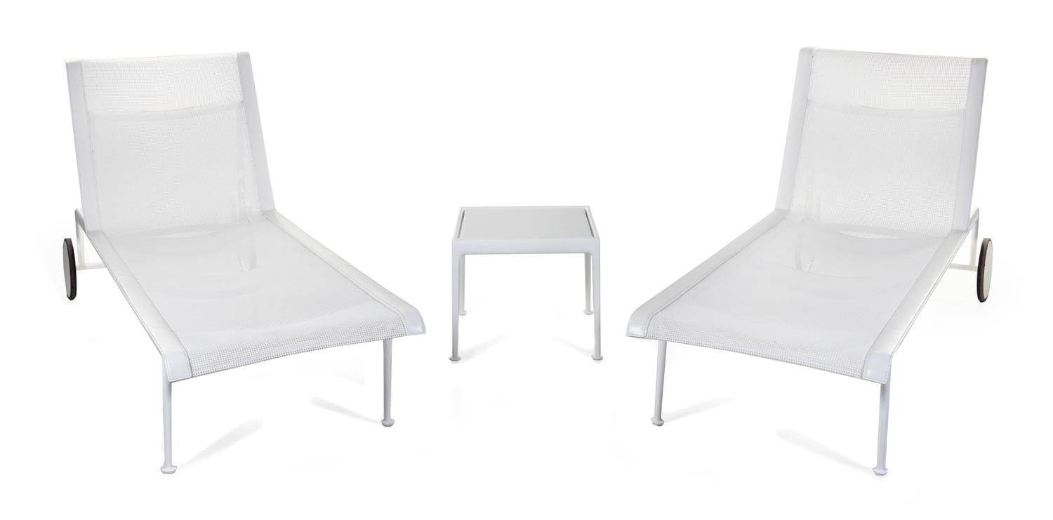 Pair of 1966 Collection Chaise Lounges and Side Table Knoll, USA