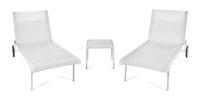 Pair of 1966 Collection Chaise Lounges and Side Table Knoll, USA