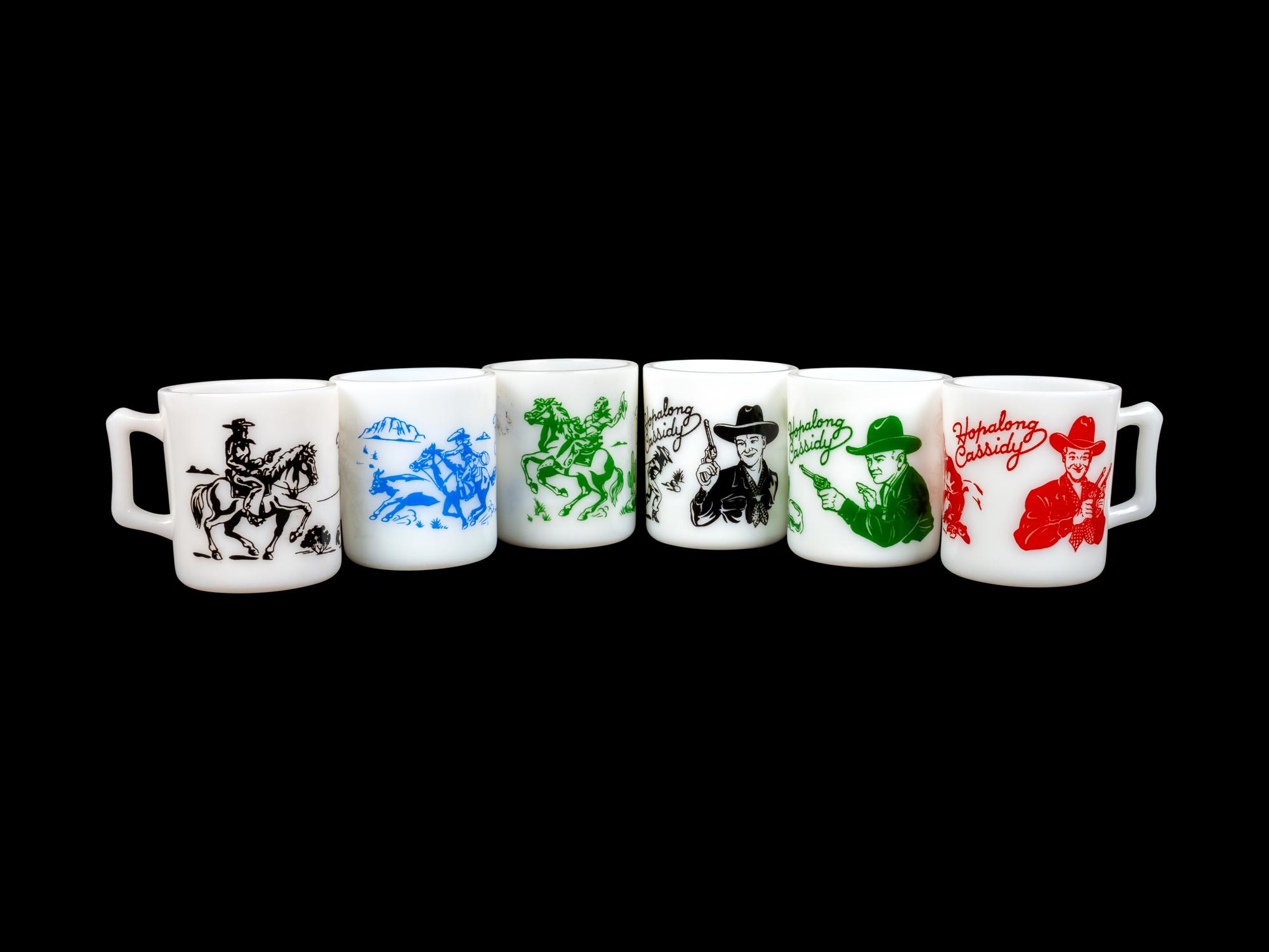 Six Hopalong Cassidy Mugs