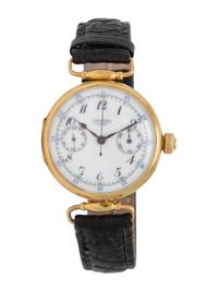 ULYSSE NARDIN, 18K YELLOW GOLD SINGLE BUTTON CHRONOGRAPH WATCH
