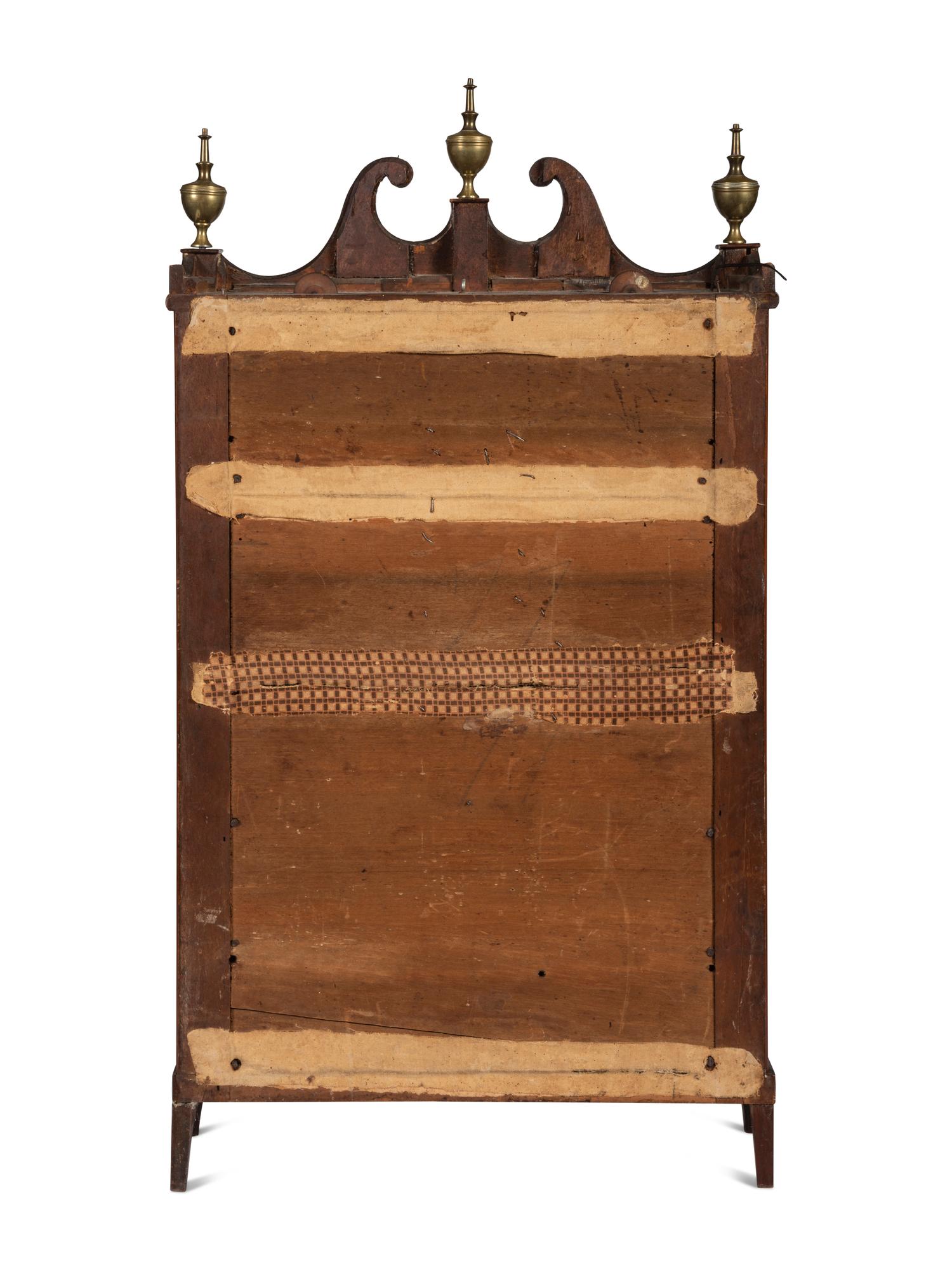 A Federal Pillar and Scroll Mahogany Mantel Clock