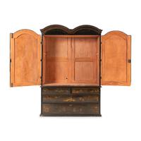 A William and Mary Green-Japanned Clothes Press