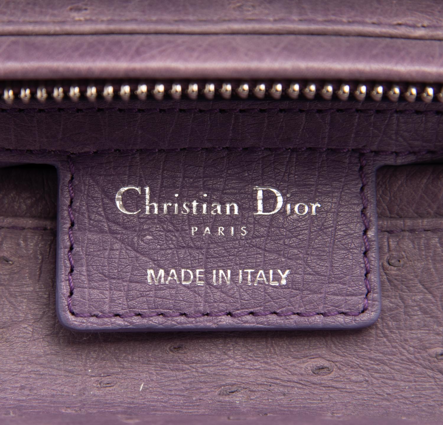 Christian Dior Purple Ostrich Medium Lady Dior Bag, 2011
