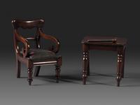 A Classical Carved Mahogany Child's Chair on Stand