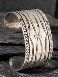 Navajo Ingot Cuff Bracelet, with Heart Stamps