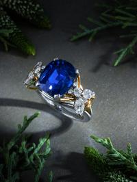 TIFFANY & CO., SCHLUMBERGER, SAPPHIRE AND DIAMOND 'TWO BEES' RING