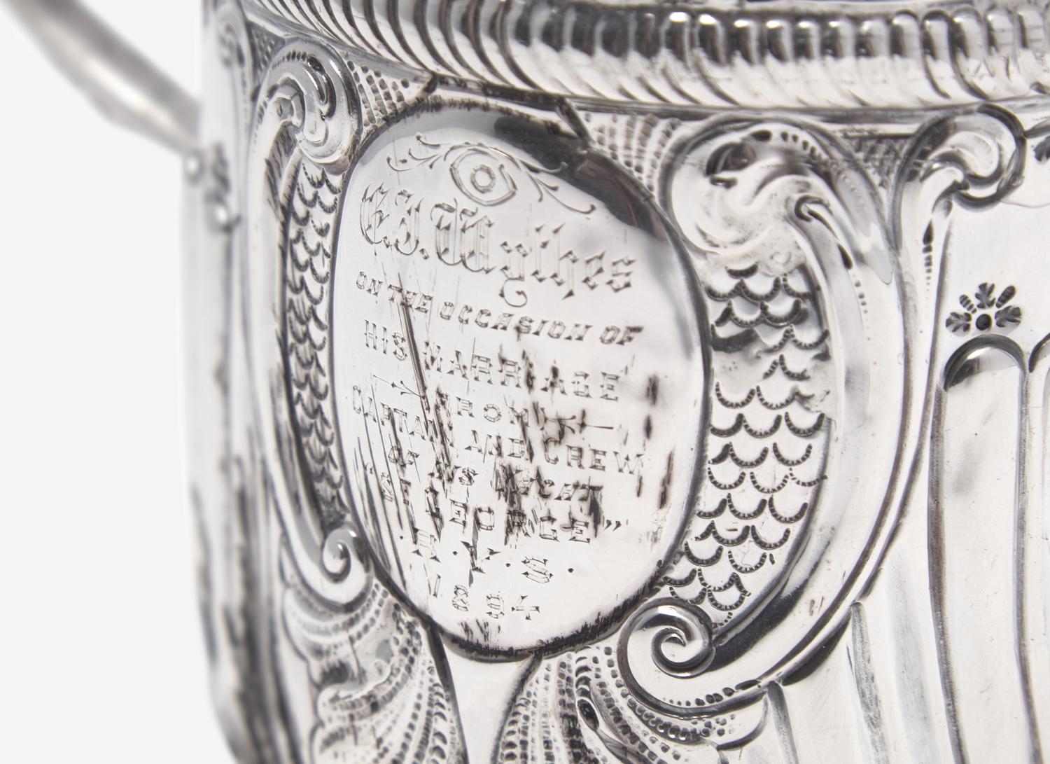 A Queen Anne Britannia Silver Caudle Cup