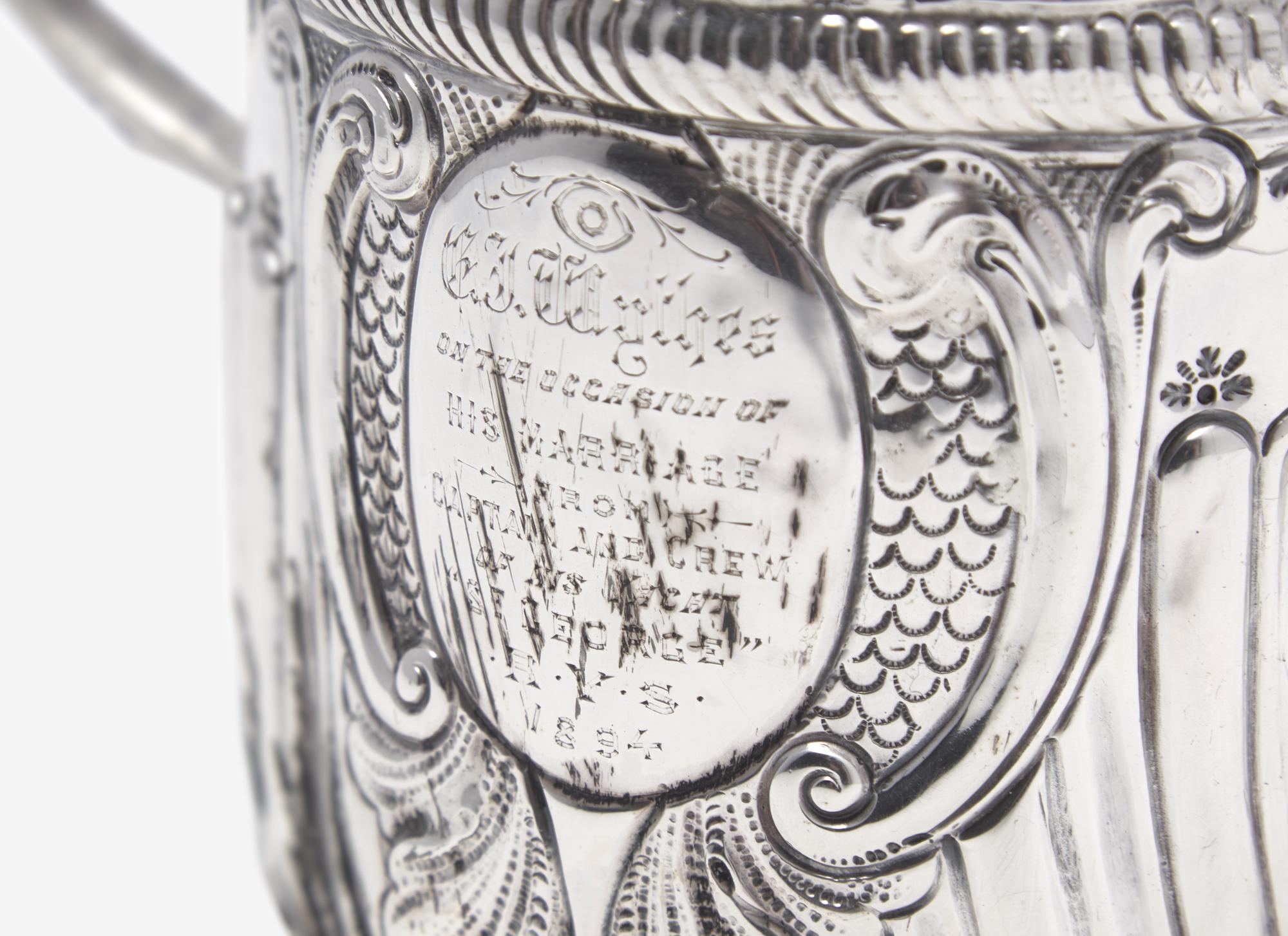 A Queen Anne Britannia Silver Caudle Cup