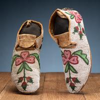 Cree Beaded Hide Moccasins