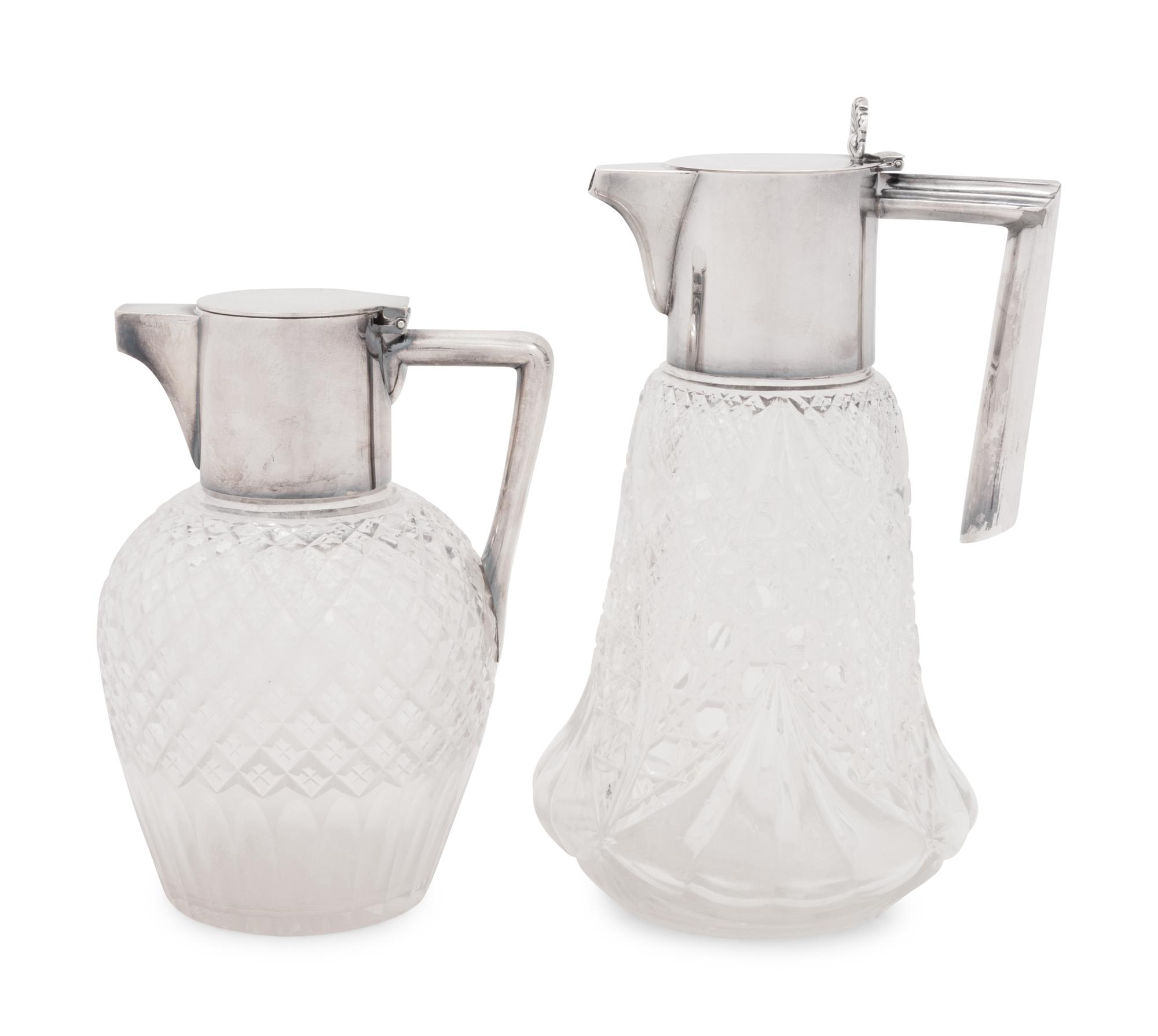 An English Silver Mounted Cut-Glass Claret Jug