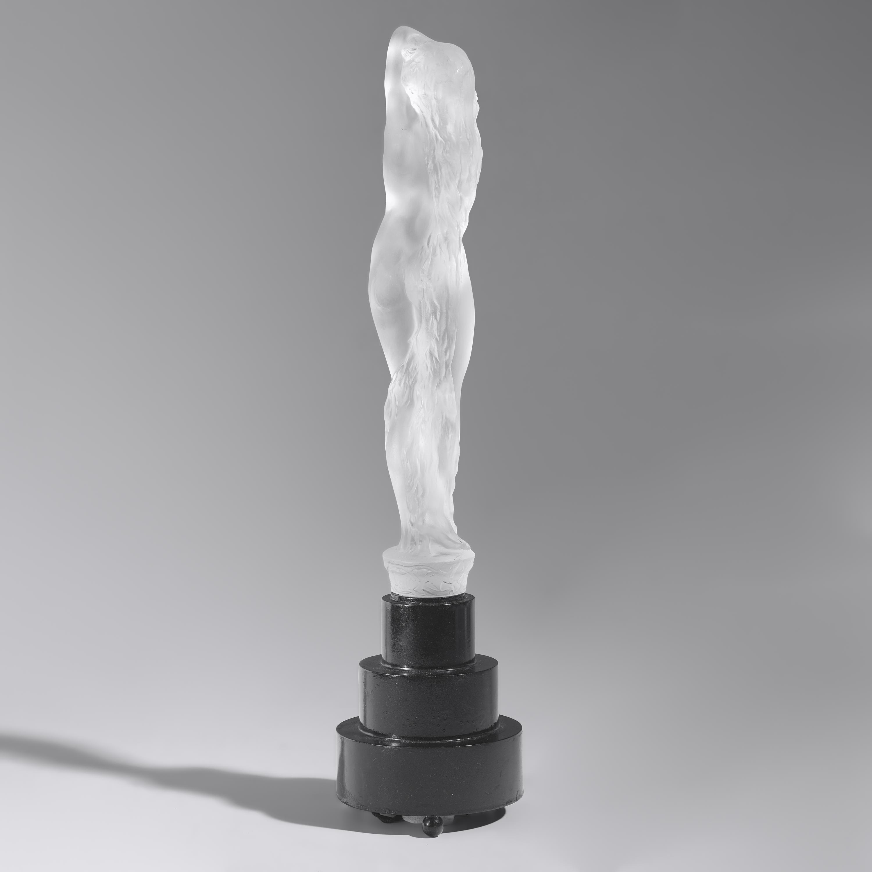 René Lalique (French, 1860–1945) — Grande Nue Socle Lierre Statue mounted as a Lamp, model introduced 1919 Marcilhac, no. 836