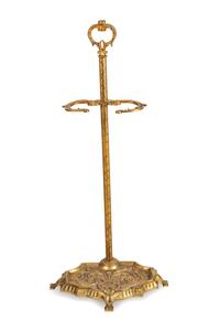 A Set of French Gilt Bronze Fireplace Tools