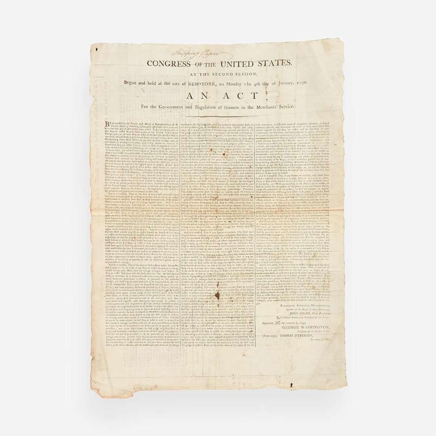 [Americana] [Marblehead, Massachusetts] Archive of the American Merchant Vessel "Hiram"