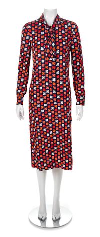 Givenchy Nouvelle Boutique Navy Floral Dress, 1980-90s No size label