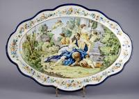 A Majolica Platter, Width 28 1/2 inches.