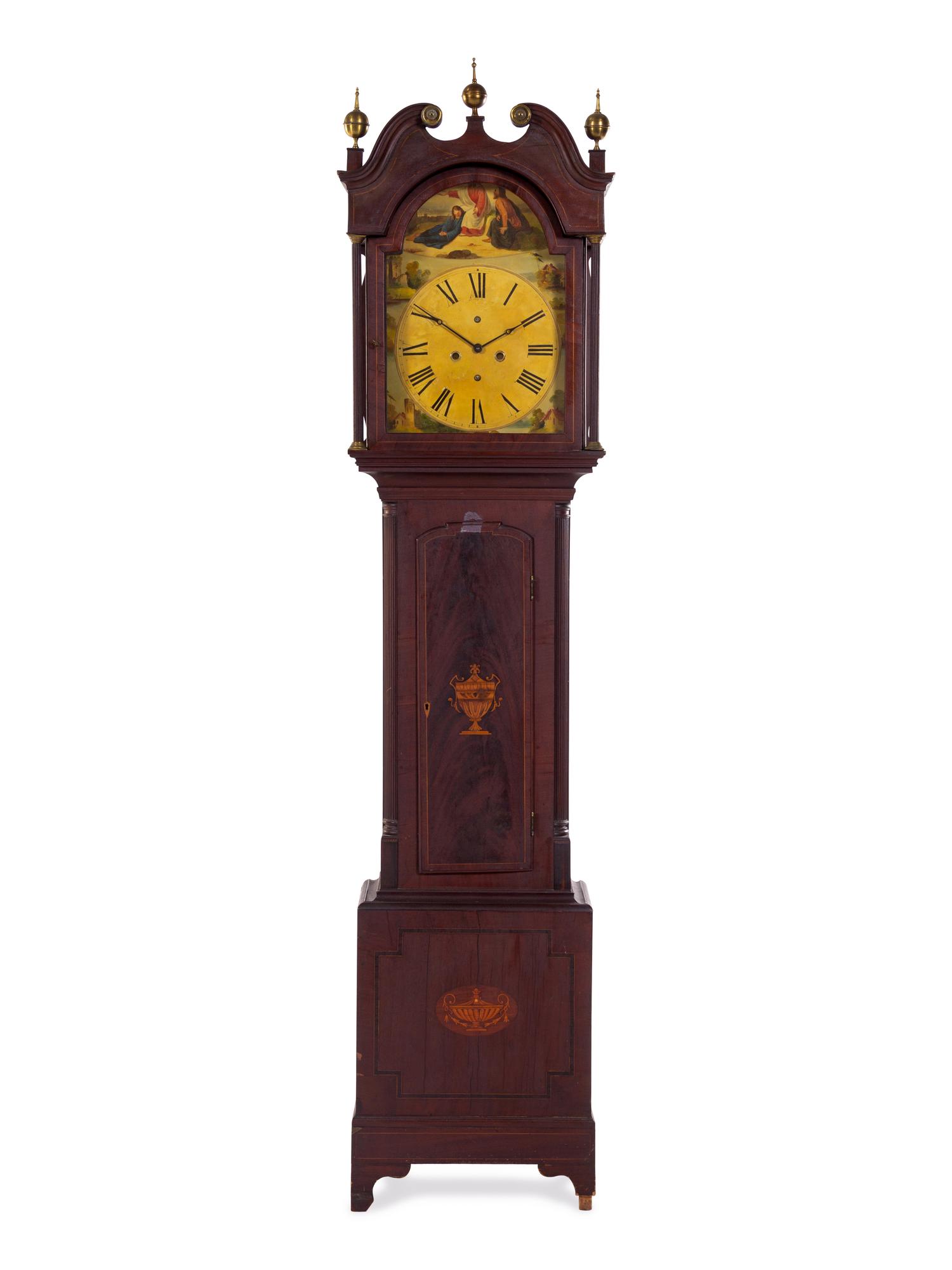 A George III Mahogany and Marquetry Tall Case Clock