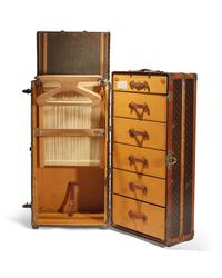 A Louis Vuitton Monogrammed Canvas Hardsided Wardrobe with 'JG' Monogram