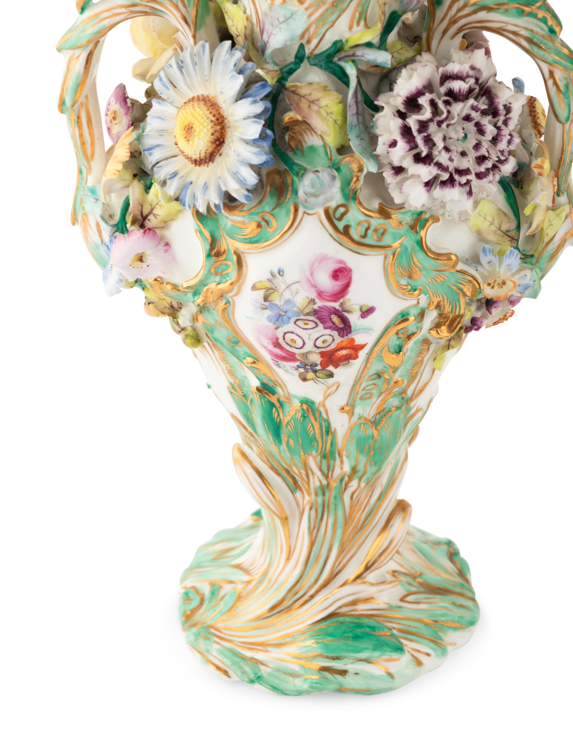 A Paris Porcelain Three Piece Garniture