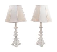 A Pair of White Ceramic Table Lamps