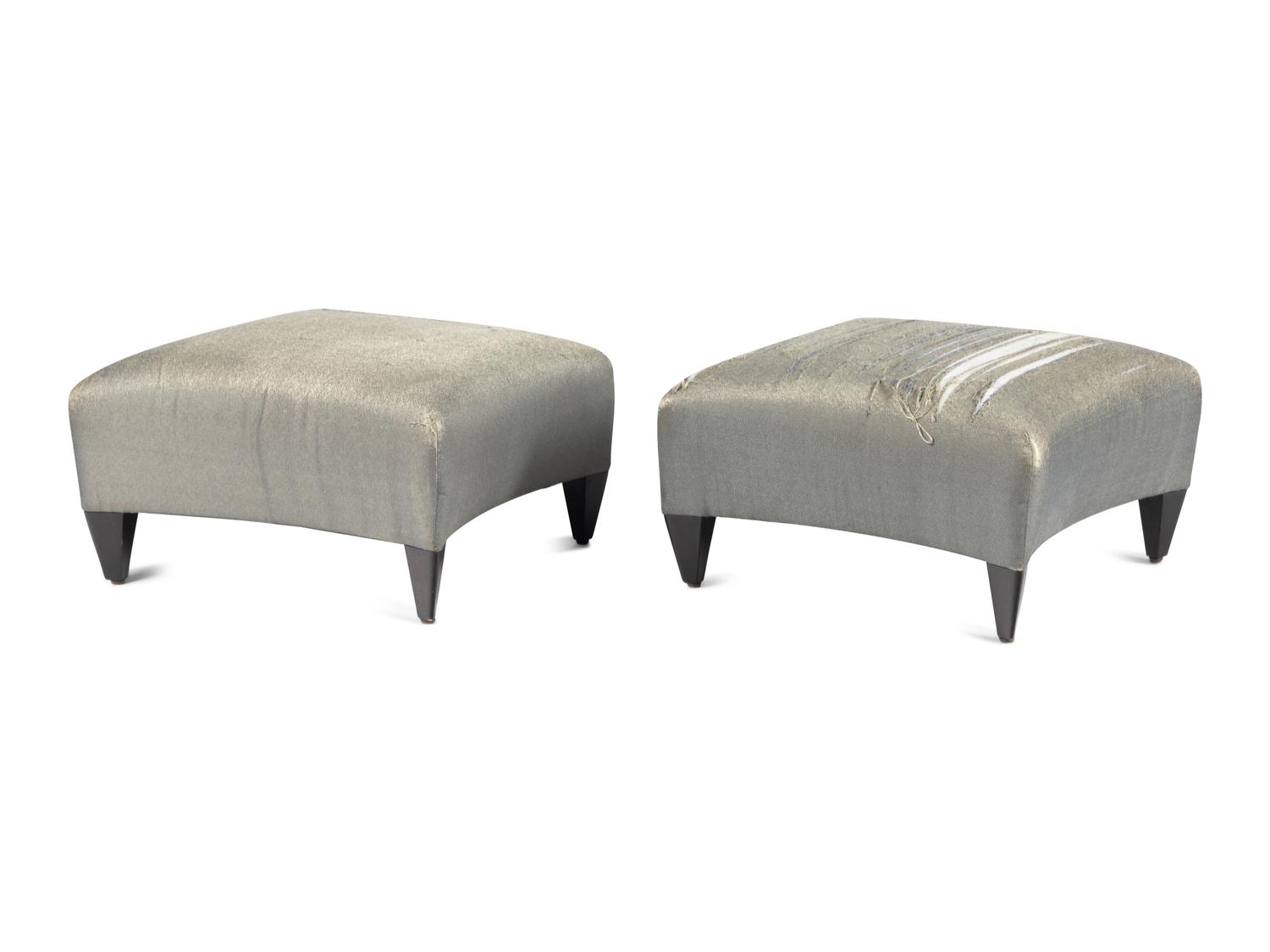Pair of Lounge Chairs and Ottomans