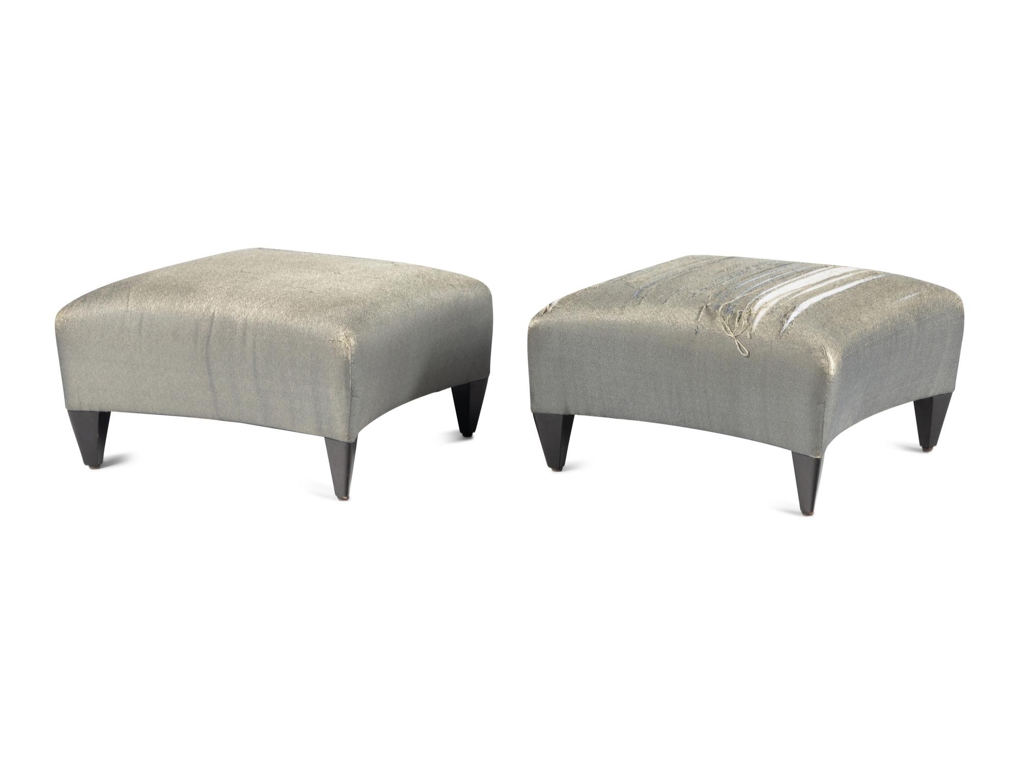 Pair of Lounge Chairs and Ottomans