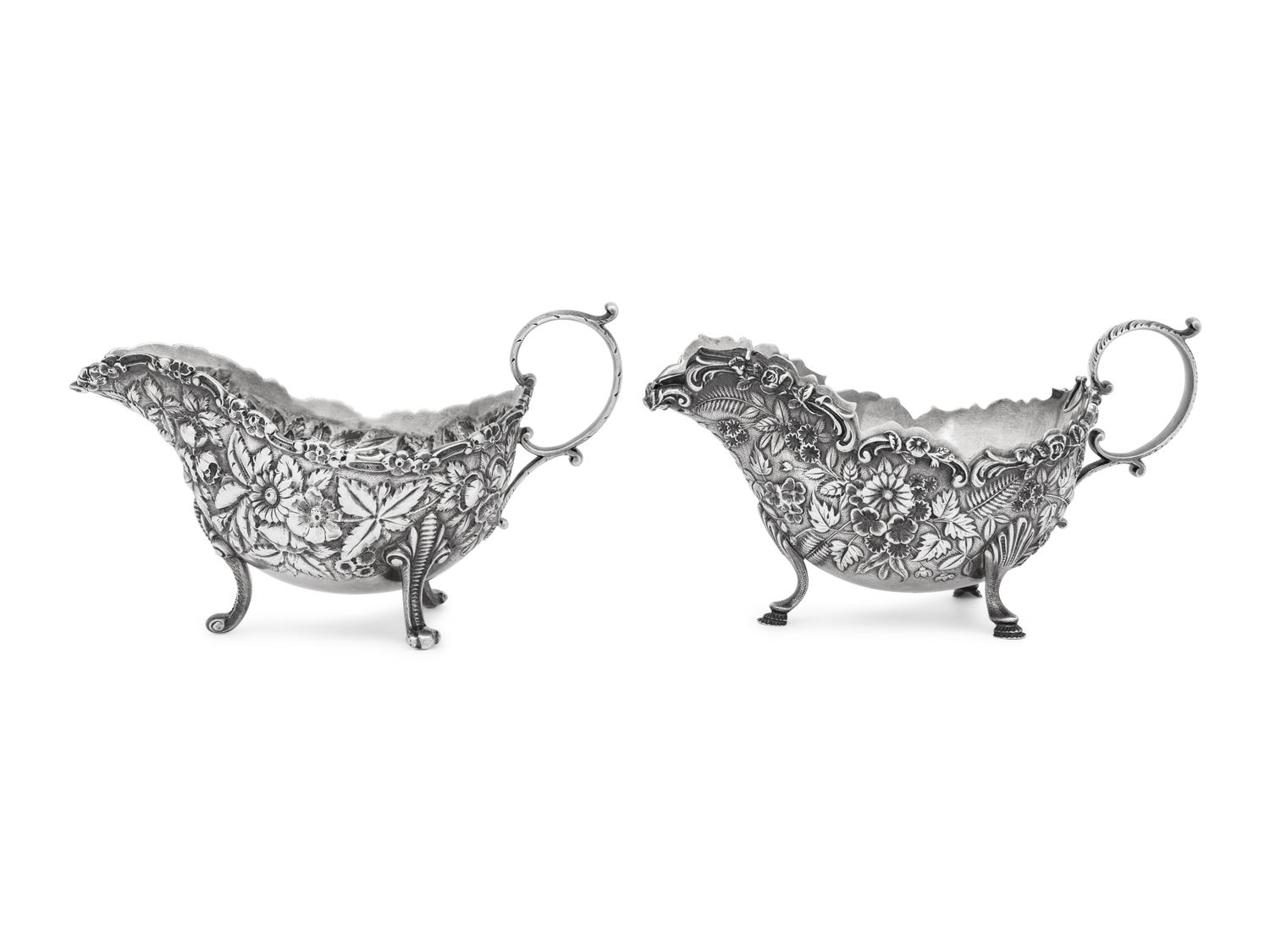 Two American Silver Sauce Boats