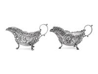 Two American Silver Sauce Boats