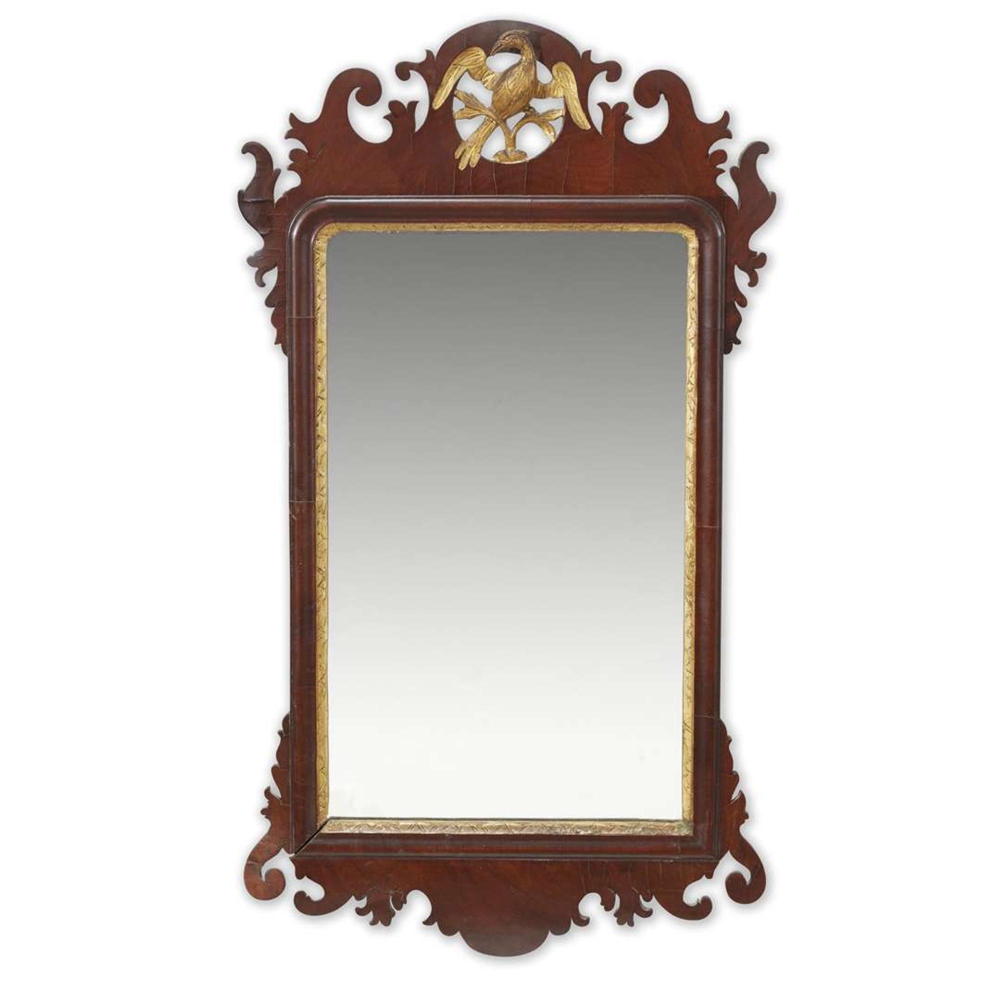 Chippendale mahogany and parcel-gilt looking glass late 18th century