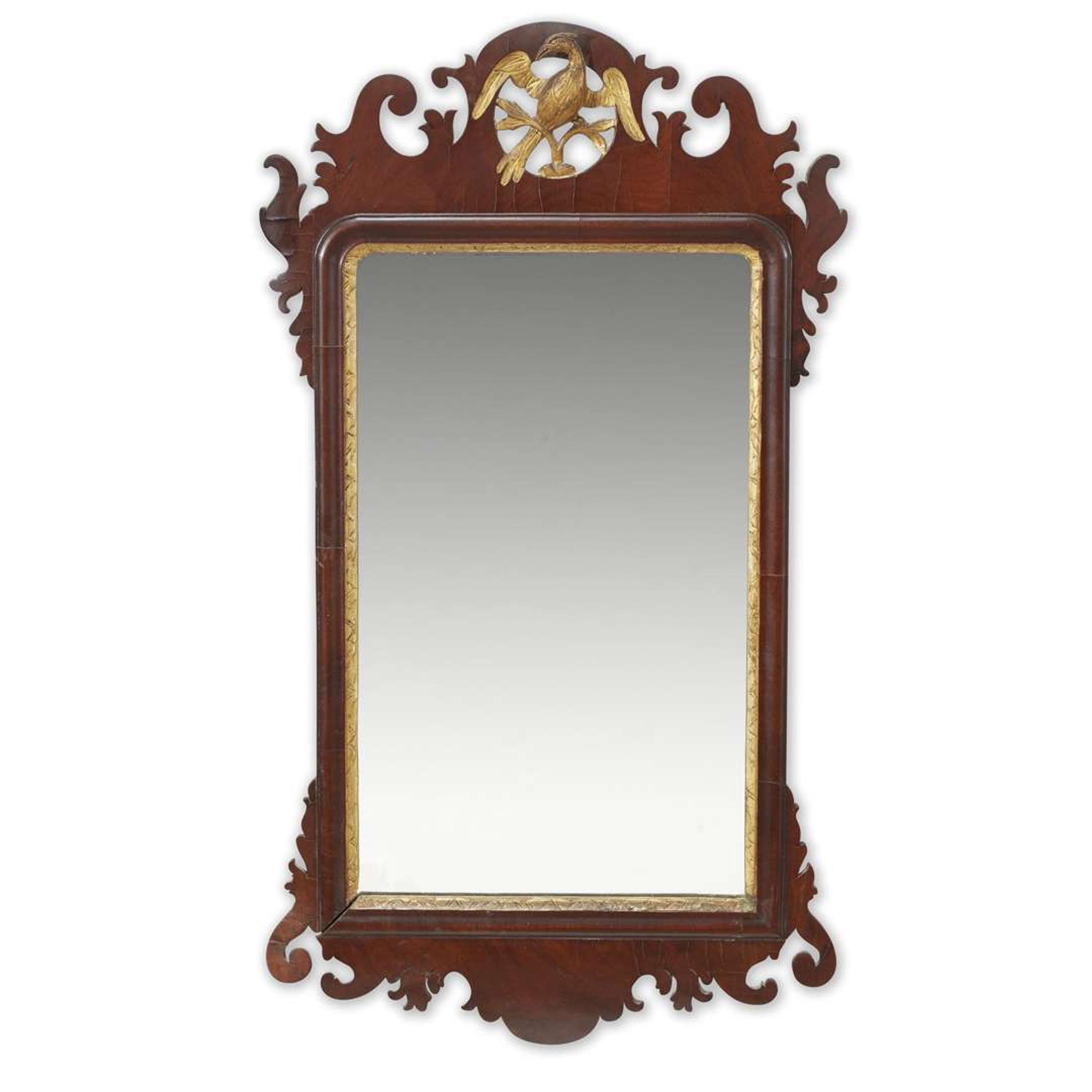 Chippendale mahogany and parcel-gilt looking glass late 18th century