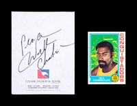 A Wilt Chamberlain Signed Autograph and 1974 Topps Basketball Card,